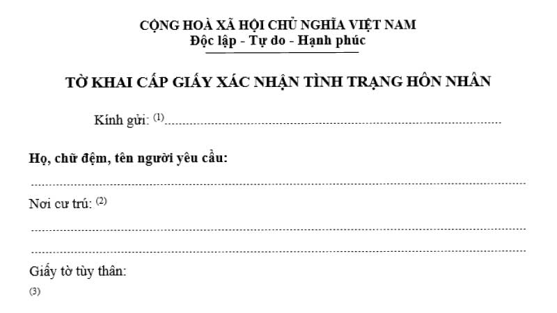 Giấy xác nhận tình trạng hôn nhân